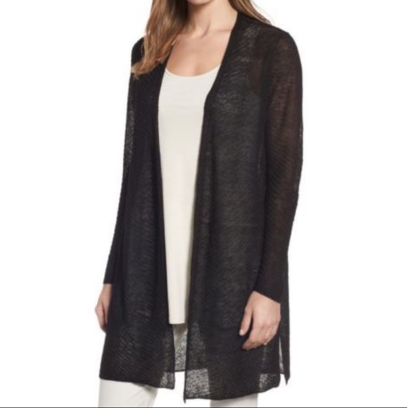 black textured cardigan